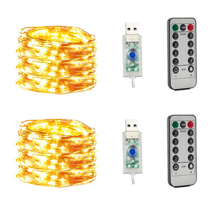 リモート制御usb銅線ストリングライト8機能低電圧スタークリスマス装飾ledライトストリング - Product Image 1