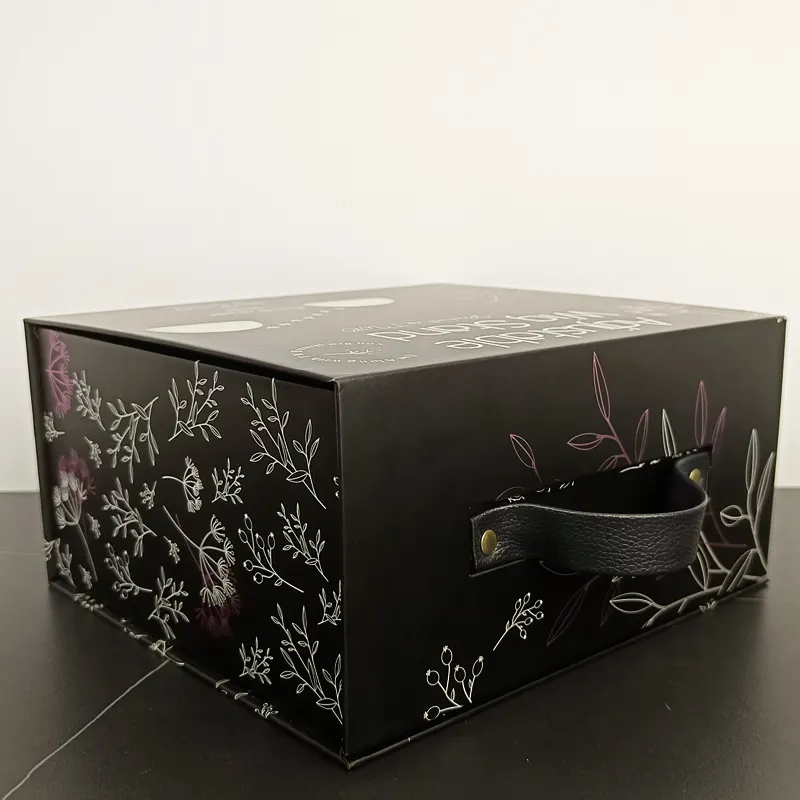 Großhandel individuell bedruckte handgemachte Luxus starre Papier Pappe schwarz einfache leere Magnet verschluss Verpackungs boxen