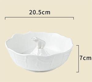 Özelleştirilmiş sevimli mat porselen tabak kutup ayısı beyaz meyve salata seramik çanaklar
