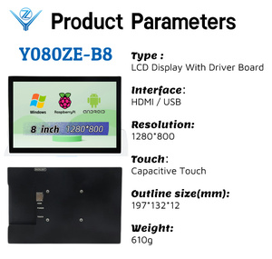 Pantalla táctil de monitor LCD IPS de 8 pulgadas con Raspberry Pi3 Pi4 Pi 4 4B Kit de pantalla de sensor TFT 1280x800" - Product Image 2