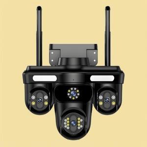 12mp שלוש עדשות אבטחה wifi עם סיבוב חופשי 360 ראייה ° לילה וכיסוי חיישן cmos כל סיבוב 360 °