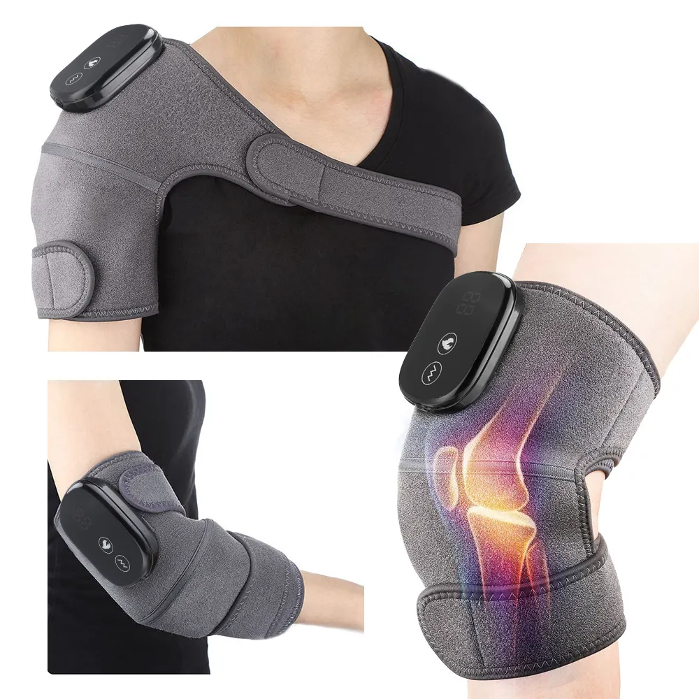スマート関節炎加熱関節ラップ振動理学療法電気膝マッサージャー熱付き