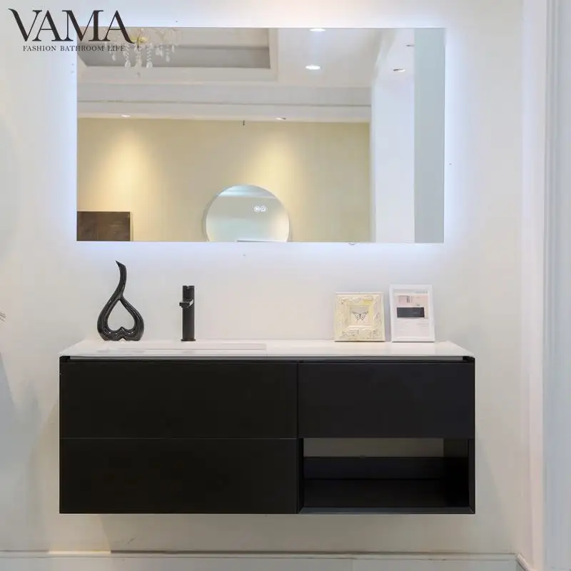Vama 995 мм современный стиль кварцевый камень верхний настенный туалетный столик для ванной комнаты с одной раковиной