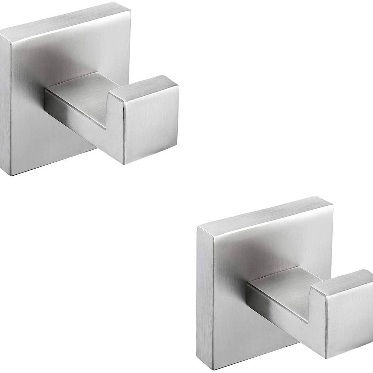 Natural brushed square hooks 2-pack