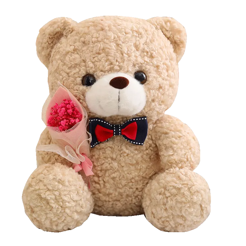 Großhandel gefüllte Mini-Rosenbärin Puppe Hochzeit Dekor Kinder Valentinstag Geschenke Teddy Seide Teddybären Plüschtiere