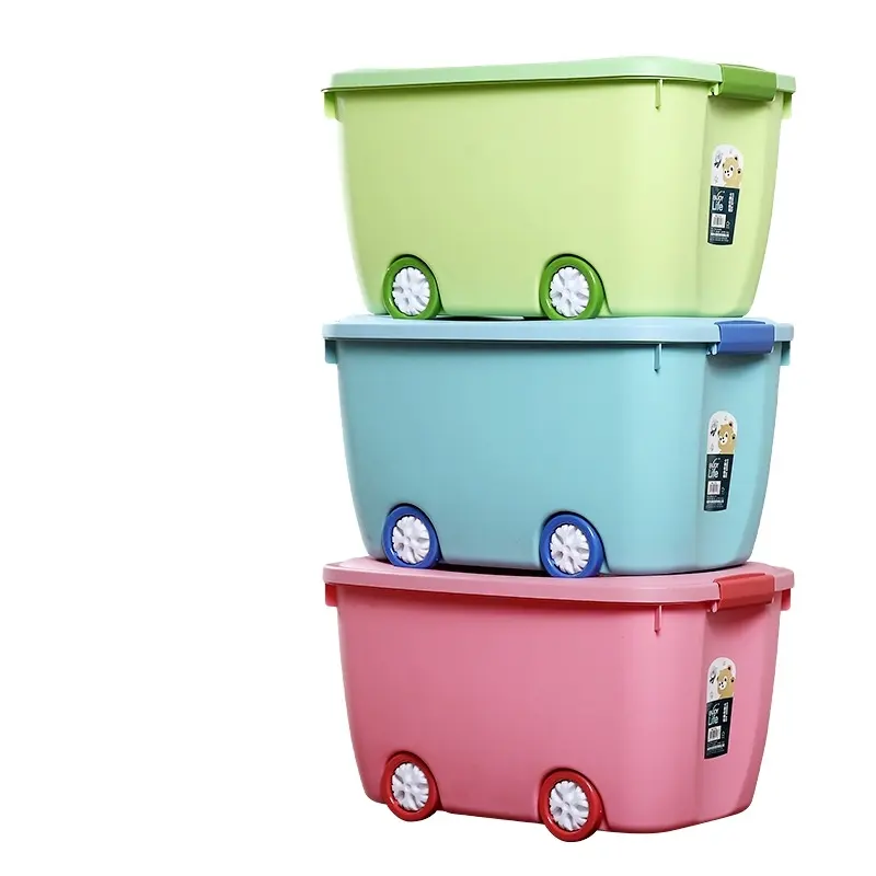 Kinder-Speicherbox Spielzeug Bücher Aufbewahrungskiste Kunststoff-Aufbewahrungsbehälter mit Rädern für Kinderspielzeug