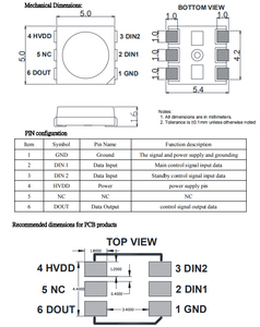 SK6813HV RGB SK6813ไดโอดในตัว IC LED Chip HV 5050แรงดันไฟฟ้าสูง12V SK6813HV-09-6P แอดเดรสที่สามารถตั้งโปรแกรมได้12โวลต์ลูกปัดโคมไฟ - Product Image 2