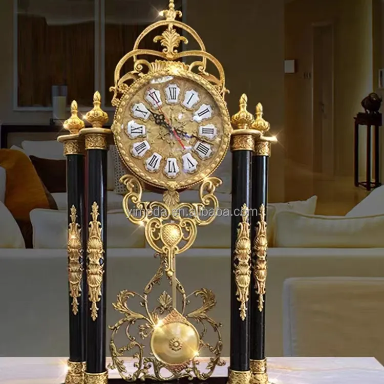 Sáng Tạo cổ hoàng gia phòng khách trang trí đồng hồ bàn đứng Đồng hồ nhà hàng cao cấp Hoàng Gia bàn đồng hồ