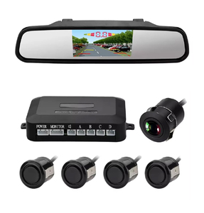 Monitor de espejo retrovisor Universal de 4,3 pulgadas, Sensor de aparcamiento de vídeo para coche, cámara de marcha atrás, Ayuda de marcha atrás con 4 Uds., sistema de Sensor de aparcamiento