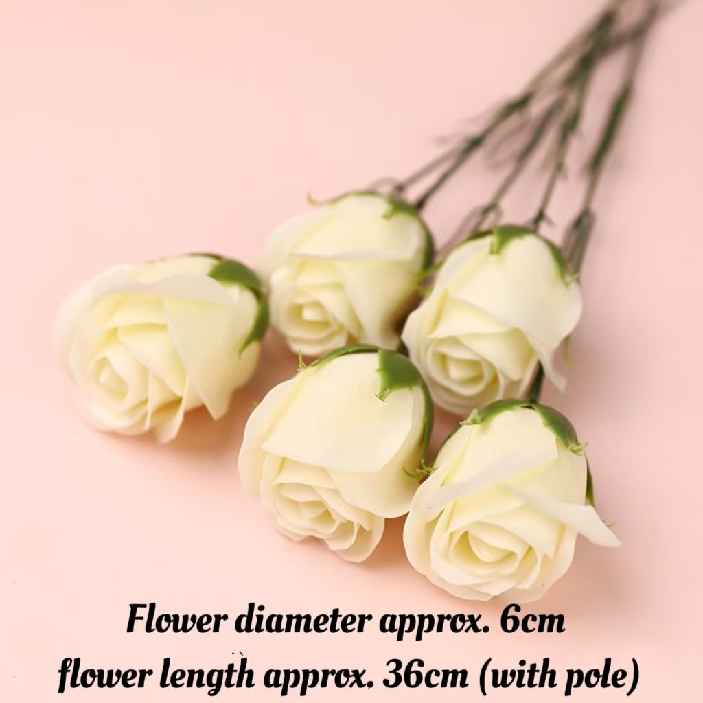Lotus roses blanches crème 5pcs