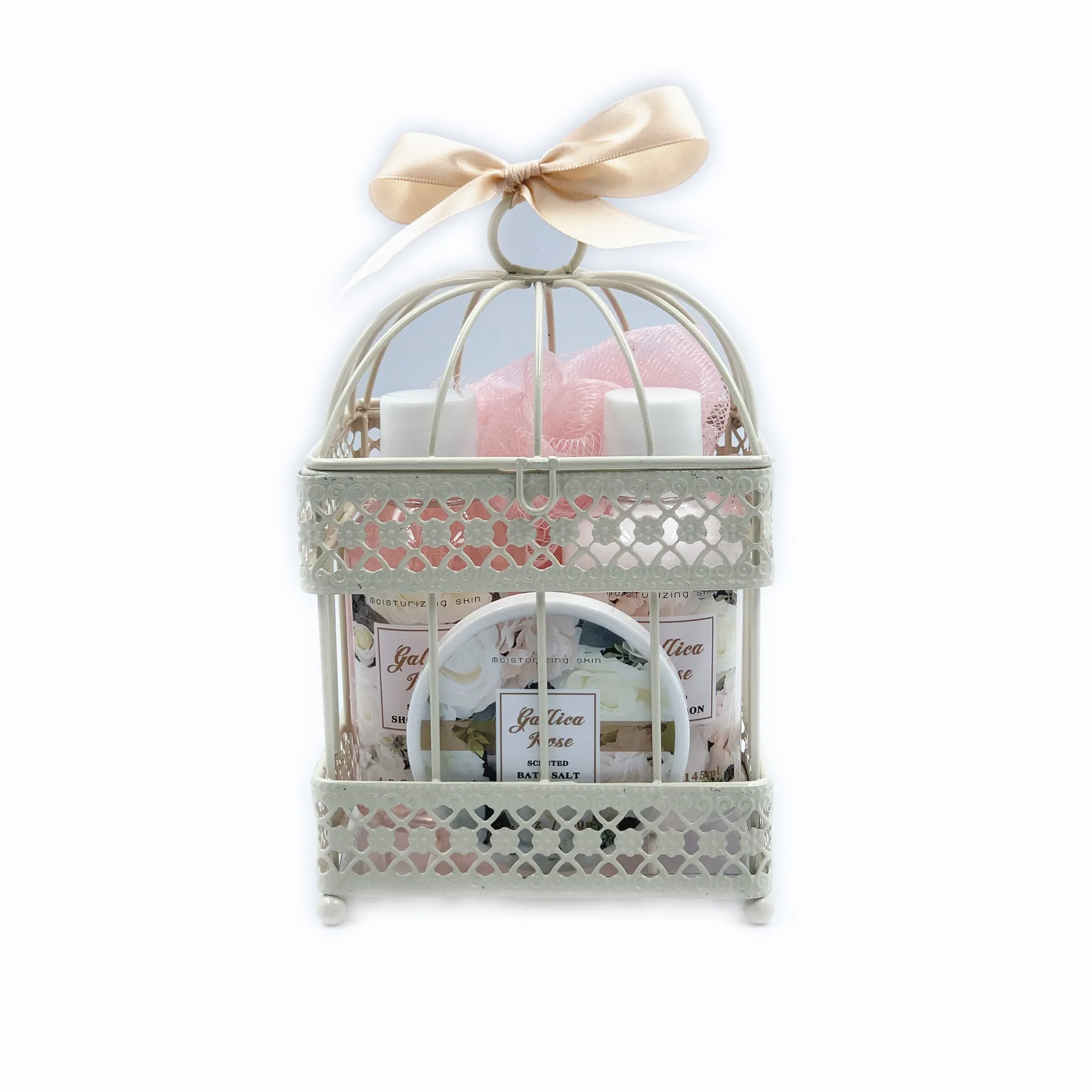 natural romantic elegance woman birdcage aromatic spa bath gift set