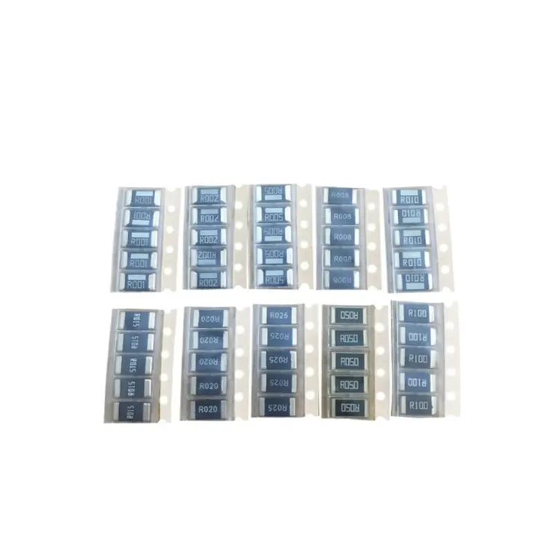 Kit di campioni di resistore SMD 2512 resistenza in lega da 50 pezzi, 10 kindsX5pcs = 50PCS R001 R002 R005 R008 R010 R015 R020 R025 R050 R100
