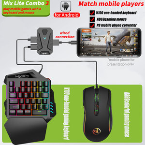 2024 HXSJ 3 in 1 N-Switch Ergonomic Wired Gaming One-handed <strong>Keyboard</strong> <strong>Mouse</strong> <strong>Combos</strong> With P8 Game Converter for Mobile Game - Product Image 4
