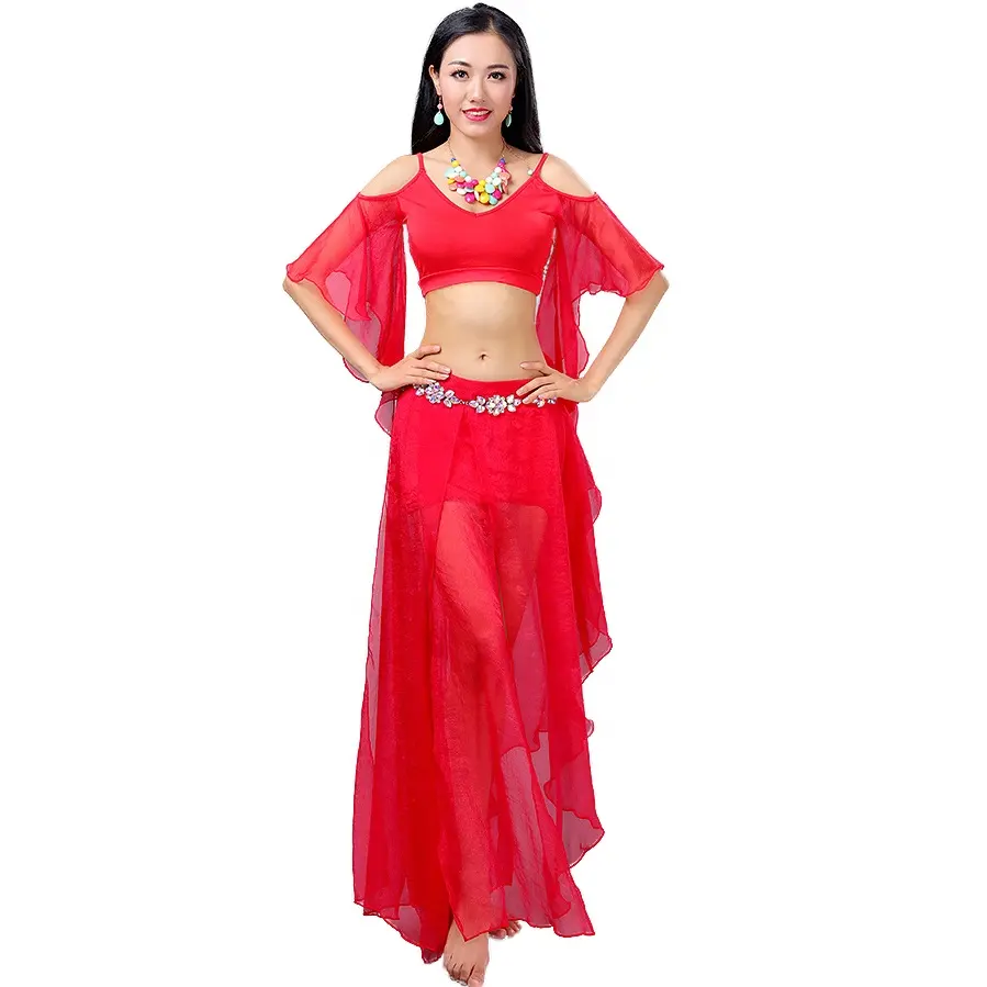 Costume Sexy à manches papillon pour Costumes d'entraînement de danse orientale du ventre