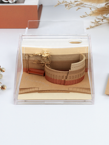 工厂定制3D便签纸雕工艺品3D记事本罗马斗兽场
