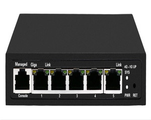 CLI SNMP เว็บไซต์จัดการ SSH V1 V2 IGMP V3 Telnet การจัดการสวิทช์ Gigabit 4 พอร์ต 10 100 1000mbps สวิทช์ VLAN - Product Image 1