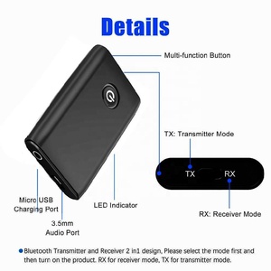 BT5.0 2合1辅助蓝牙适配器汽车音频3.5毫米辅助无线蓝牙5.0发射器和接收器 - Product Image 2