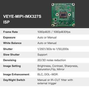VEYE-MIPI-IMX327S CSI-Kamera modul 1920x1080 Raspberry Pi für Jetson Nano/TX2/Xavier NX-Modul NXP MX 8M - Product Image 3