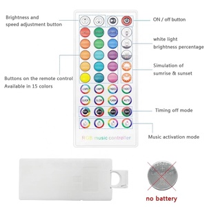 5050 RGBワイヤレスストリップライト18/30/60LED/M DC12V LEDフレキシブルリボンストリップランプ40Keyワイヤレスミュージックコントローラー (電源広告付き) - Product Image 4