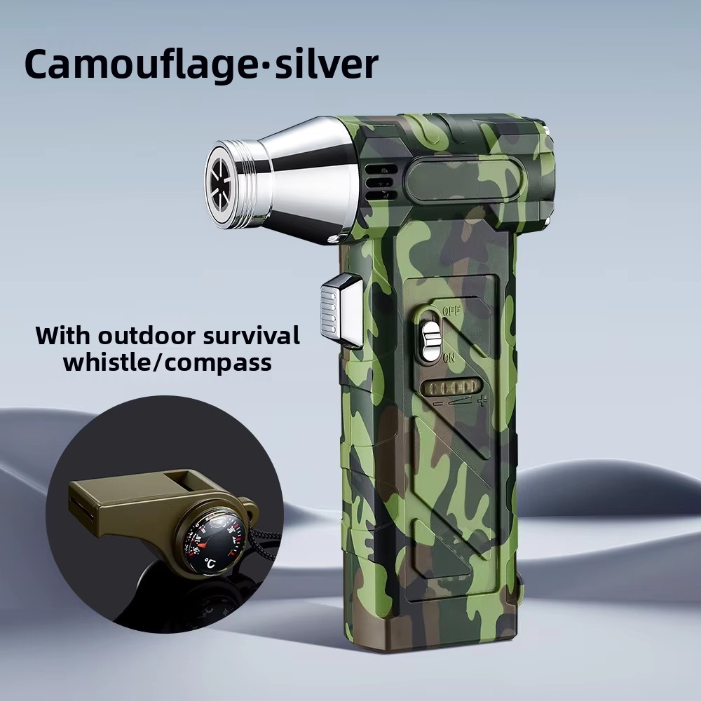 Camouflage-argent-sifflet-flamme verte