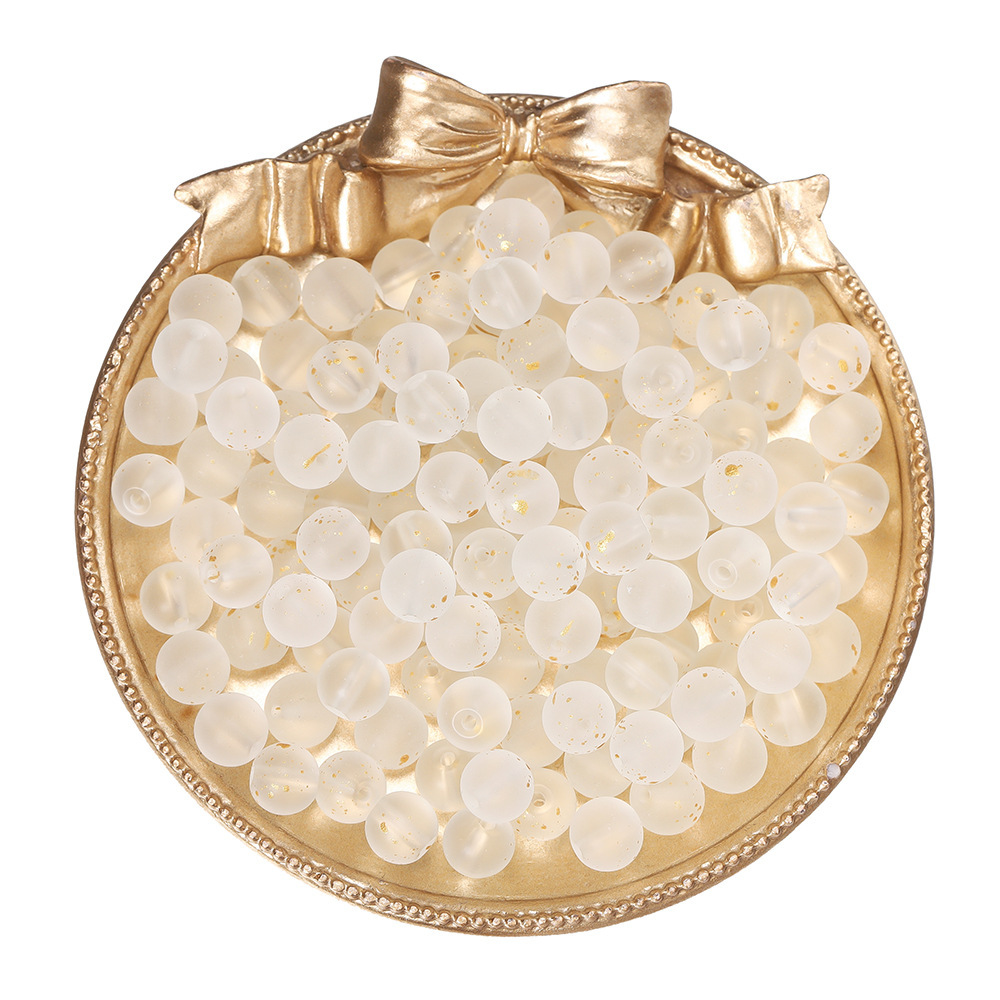 Blanc d'oeuf parsemé de perles dorées - blanc
