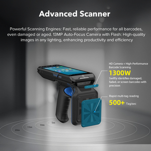 Industrial 1d/2d USB Barcode <strong>Scanner</strong> Handheld Terminal 20m Long Range <strong>QR</strong> <strong>Codes</strong> Reader Handheld RFID Reader <strong>PDA</strong> for Warehouse