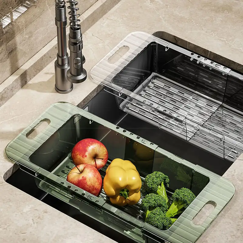 Choix amusant cuisine support de drainage télescopique bassin de lavage des légumes panier de drainage ménage en plastique évier support de stockage