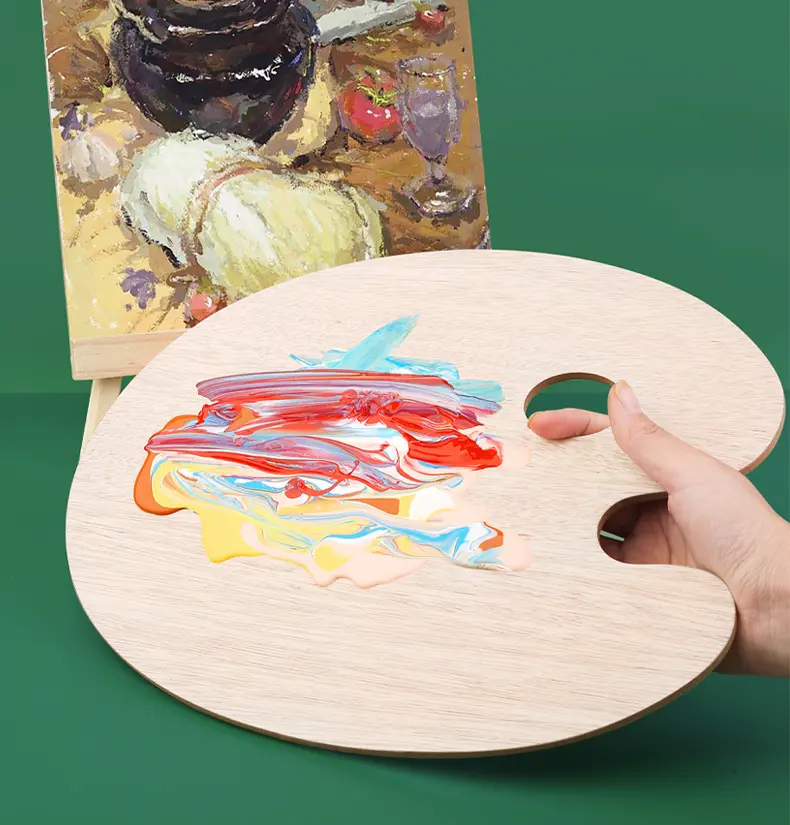 Профессиональная масляная краска художественная картина палитра художественная картина овальной формы деревянная Легкая очистка краска палитра