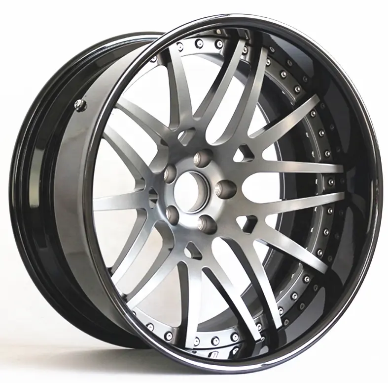 Custom 5x108 5x1143 deep dish 2 piece alloy forged wheels for luxury cars