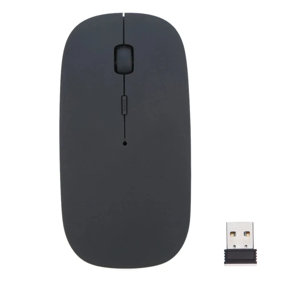 Logo OEM Harga Murah 1600 DPI 2.4G Receiver Komputer Super Tipis Optical USB Wireless Mouse untuk Laptop PC