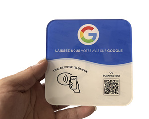 Dynamischer QR-Code Kunden spezifisches QR-Code-Logo Acryl-PVC-NFC-Platte NFC-Ständer Google Review Plate - Product Image 1