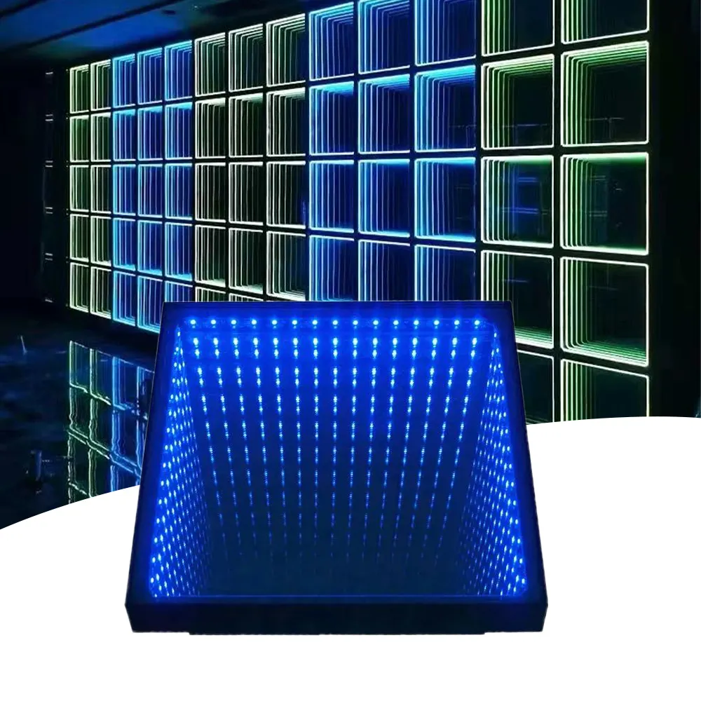 Event Wireless Portable Disc Dj Party Rgb Light Dance Floor 3d Infinity Mirror Led Dance Floor Light