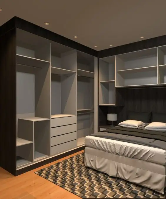 Vendita calda mobili per la casa armadio camera da letto in legno con 4 ante doppio colore stoccaggio camera da letto mobili piccolo armadio guardaroba in metallo