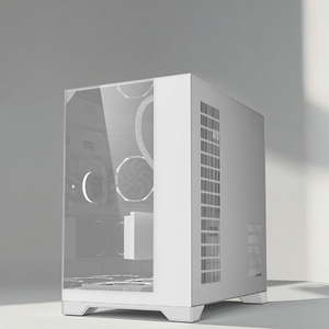 เคสคอมพิวเตอร์พีซีสีขาวแบบเต็มตัวยอดนิยม wtih กระจกนิรภัยสาม atx/matx/int - Product Image 3