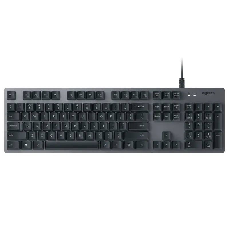 Logitech Originele K840 Aluminium Bedrade Mechanische Toetsenbord 104 Toetsen Full Size Usb Mechanisch Gaming Toetsenbord