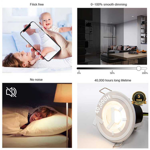 Nhà trần ánh sáng tại chỗ IP65 SMD <span class=keywords><strong>LED</strong></span> lõm Downlight 5 Wát Ultra Thin lửa đánh giá Dimmable cho phòng khách - Product Image 4