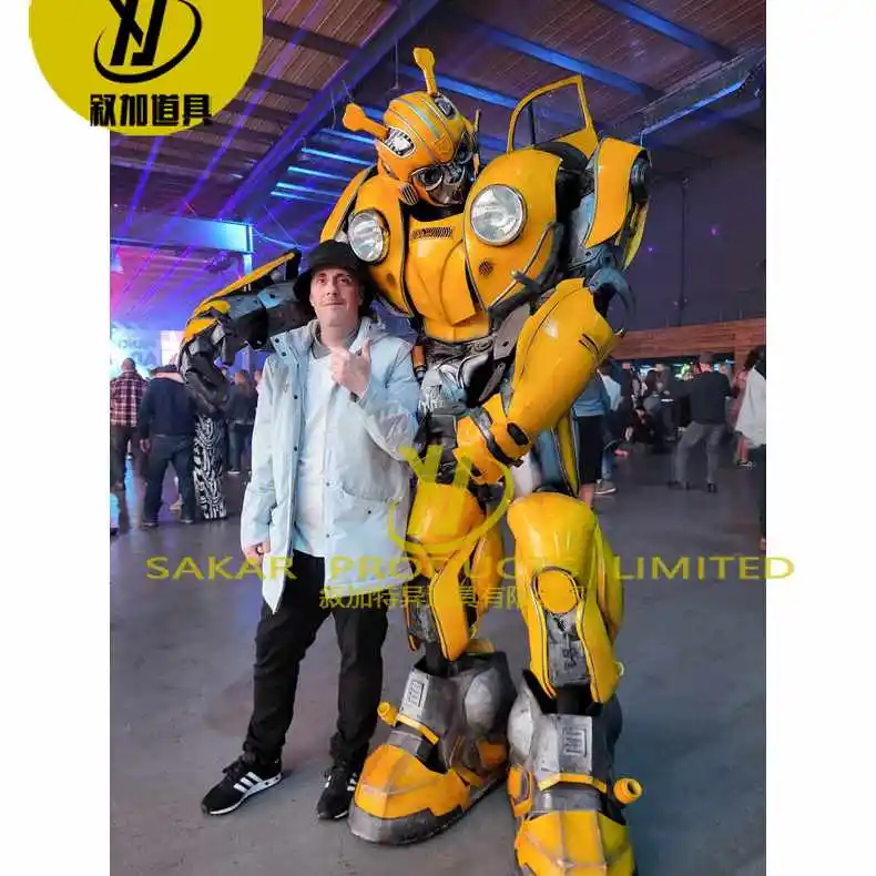 Venda quente de fantasia de robô em EVA de 2.7m de altura para carnaval com microfone de luz LED roupas de performance