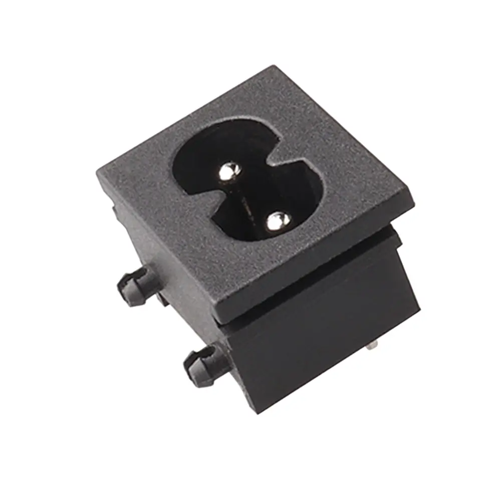 LZ-8-4S1 hitam 2 Pin IEC320 C8 Snap-in Mount Inlet Plug soket AC 250V 2.5A listrik C8 Panel Mount Plug adaptor