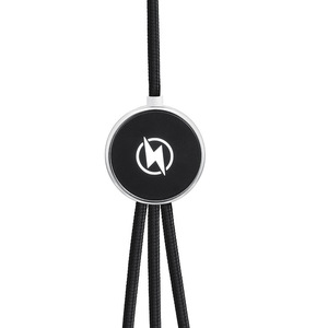 Regalo personalizado Logotipo luminoso 3 en 1 Cable de carga de datos Cable de carga de teléfono móvil de coche trenzado de nailon de doble entrada - Product Image 2