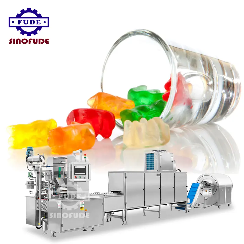 Máquina automática para hacer dulces de gelatina blanda, línea de producción de dulces de goma