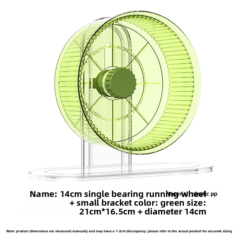 Green 14cm single-bearing running wheel + small bracket