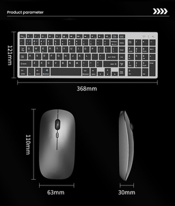 Ultra-Slim Dual-Mode Bluetooth 4.2 2.4G Wireless <strong>Keyboard</strong> Mouse Combo Rechargeable for Multiple Devices USB Interface New - Product Image 1
