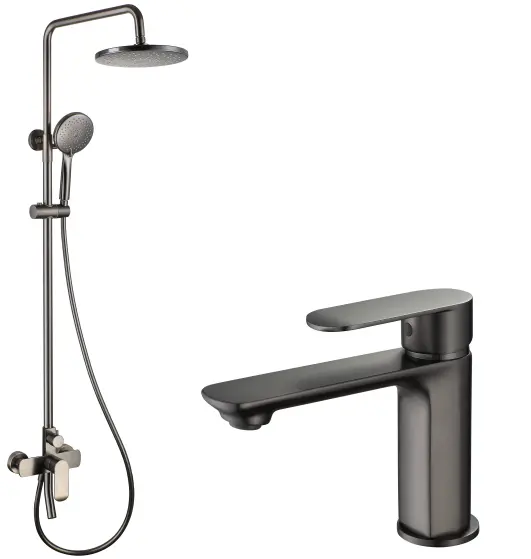 2020 new design High Quality Chrome Shower Set Best Selling Fashion Shower Mixer Faucet For Bathroom gun gray color shower