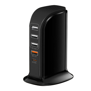 5-Port çoklu cihaz şarj standı istasyonu hızlı şarj USB manyetik telefon şarj standı Apple iPhone iPad Android için - Product Image 1