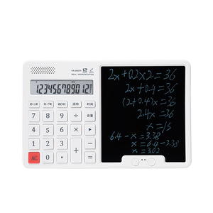 12 Digit Voice Music Calculator with Writing Board Battery Powered Electronic Desktop Calculator with Notepad - Product Image 2