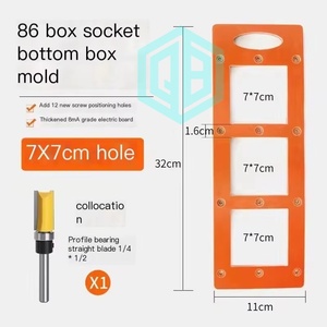 New Switch Socket <strong>Bottom</strong> Box Slotted Scribing Template Tool Opening <strong>Hole</strong> Decoration Tool Bricklayer Tool With Milling Cutter - Product Image 5