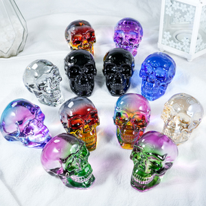Nhà Máy Bán Buôn Giá Pha Lê Khắc 5Cm Đầy Màu Sắc Aura Thủy Tinh Skull Pha Lê Thủ Công Mỹ Nghệ Cho Trang Trí Nội Thất - Product Image 2