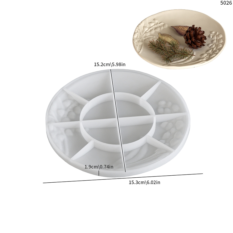 Giglio rotondo della valle vassoio intagliato-5026