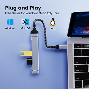 适用于笔记本电脑的迷你便携式USB集线器C型至USB 3.0 3 * USB 2.0切换器坞站 - Product Image 5