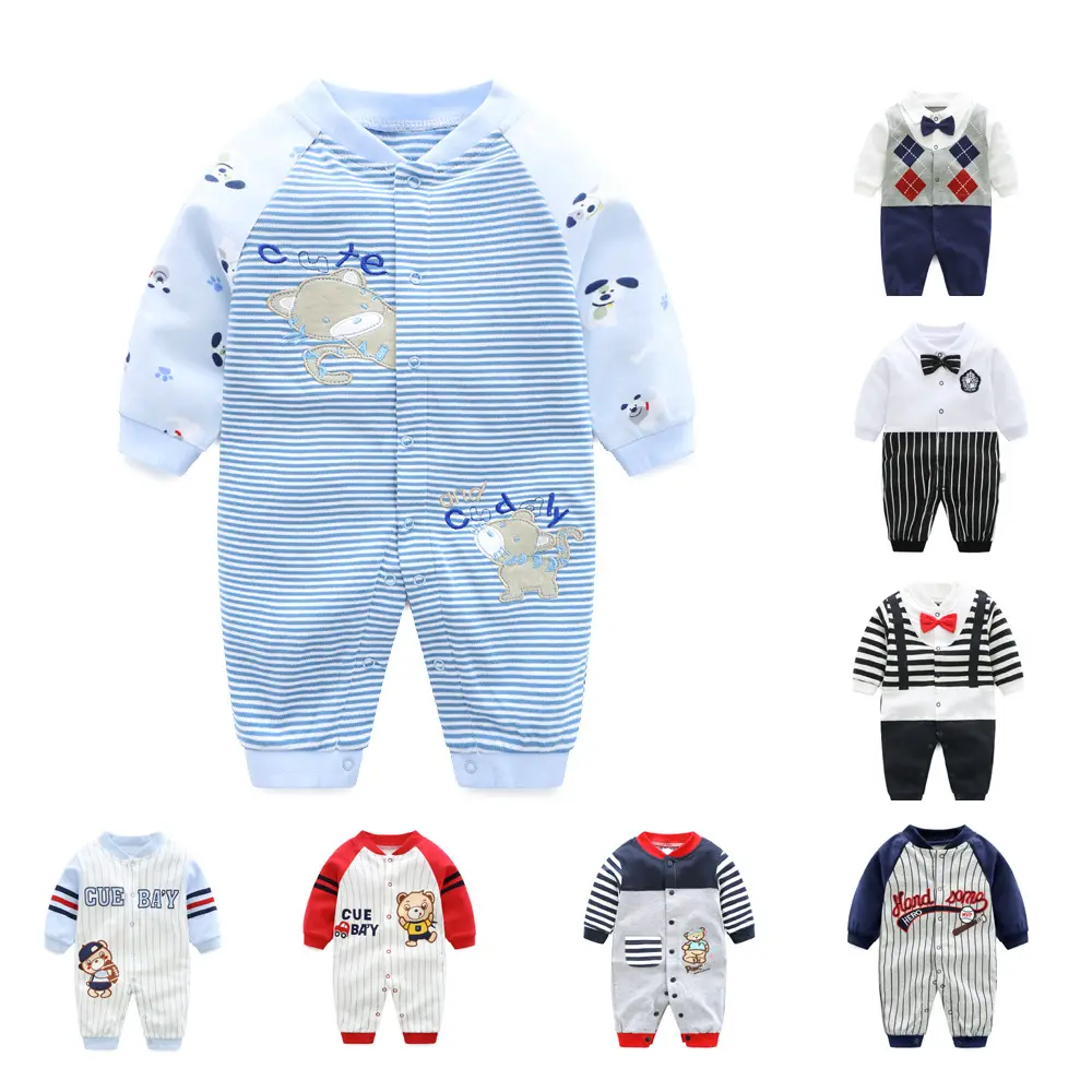 Toptan yeni doğan bebek giysileri uzun kollu noel kıyafeti bebek kış sevimli Romper